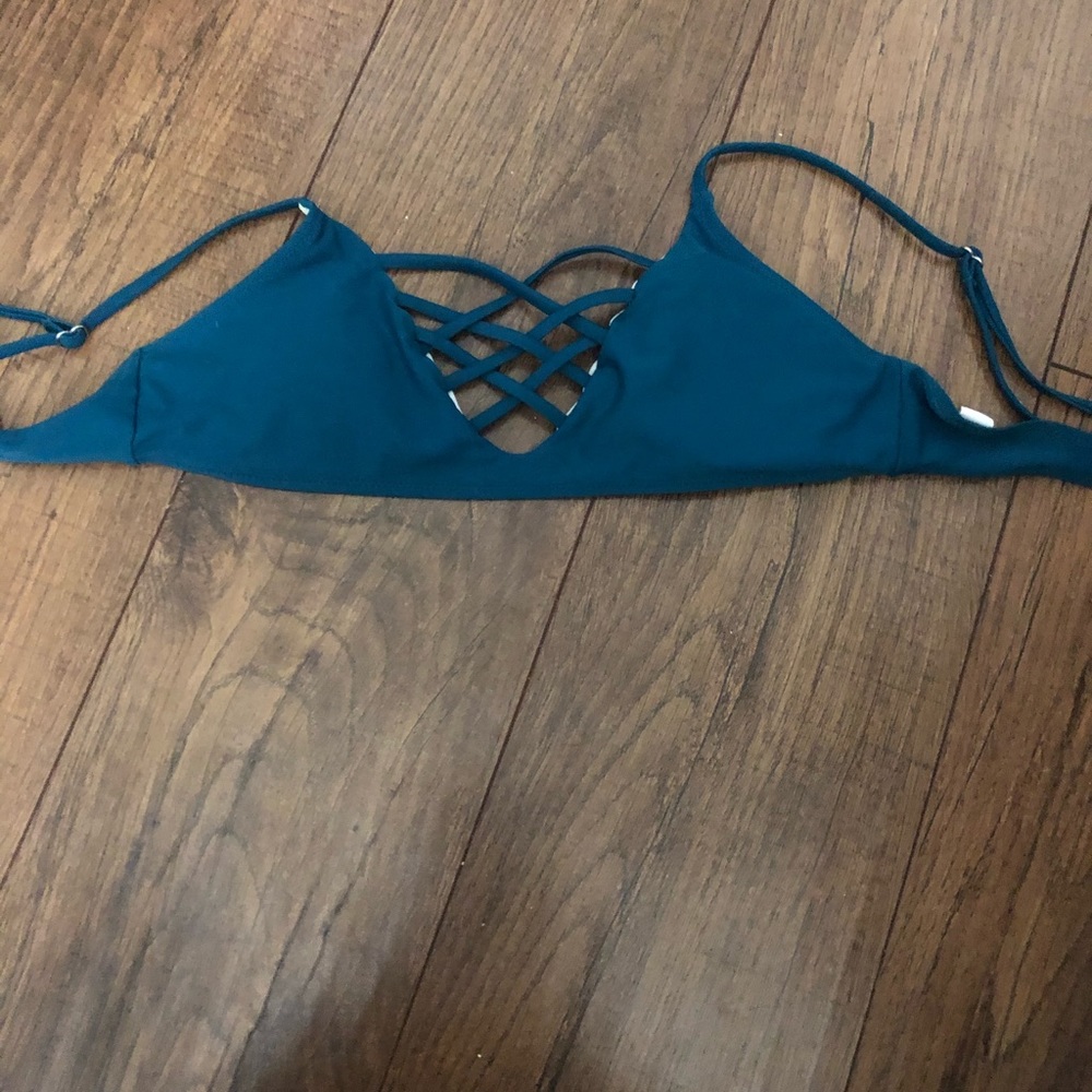 Blue cross top bikini from romwe